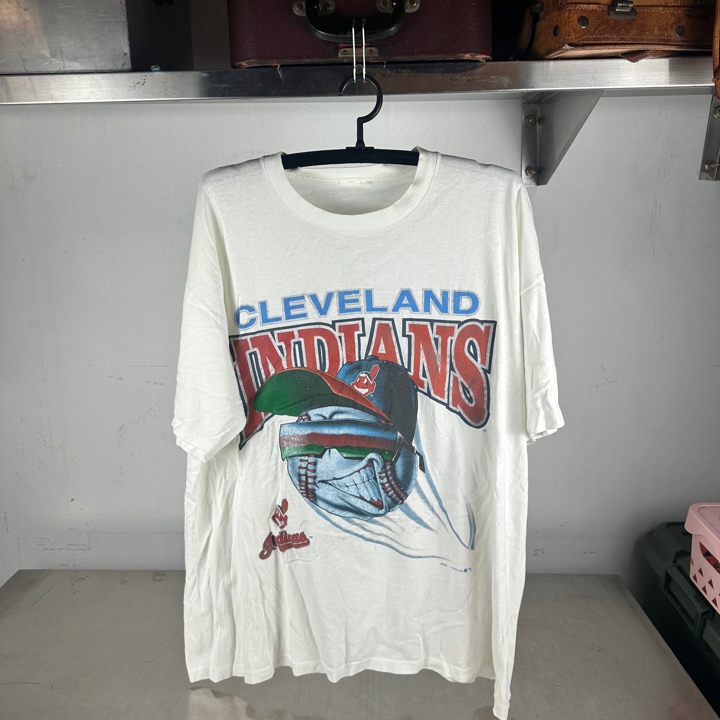 Vintage 1993 Cleveland Indians Baseball MLB Graphic Single Stitch T-shirt