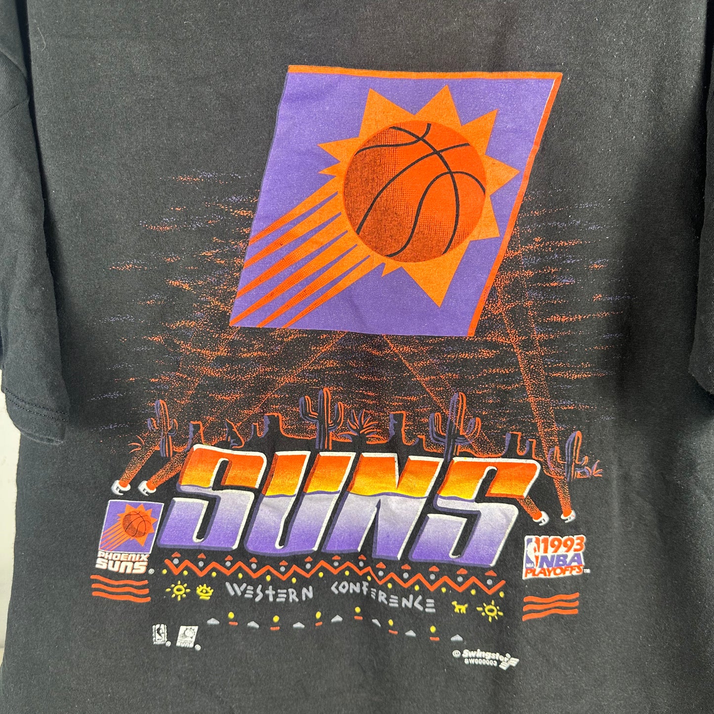 Vintage 1993 Phoenix Suns NBA Playoffs Graphic T-shirt