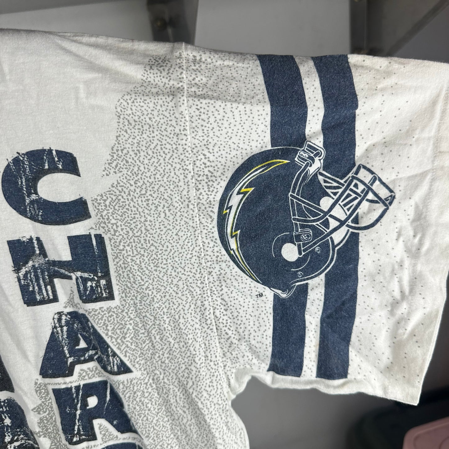 Vintage 1996 San Diego Chargers NFL On Fox AOP Single Stitch T-shirt