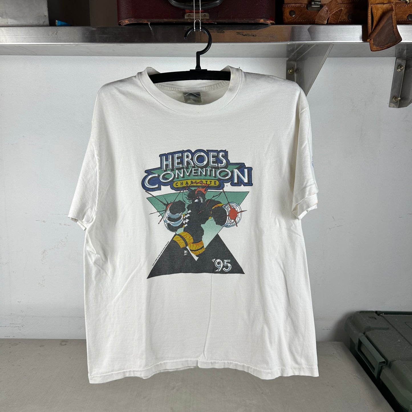 Vintage 1995 Heroes Convention Comic Superhero Graphic Single Stitch T-Shirt