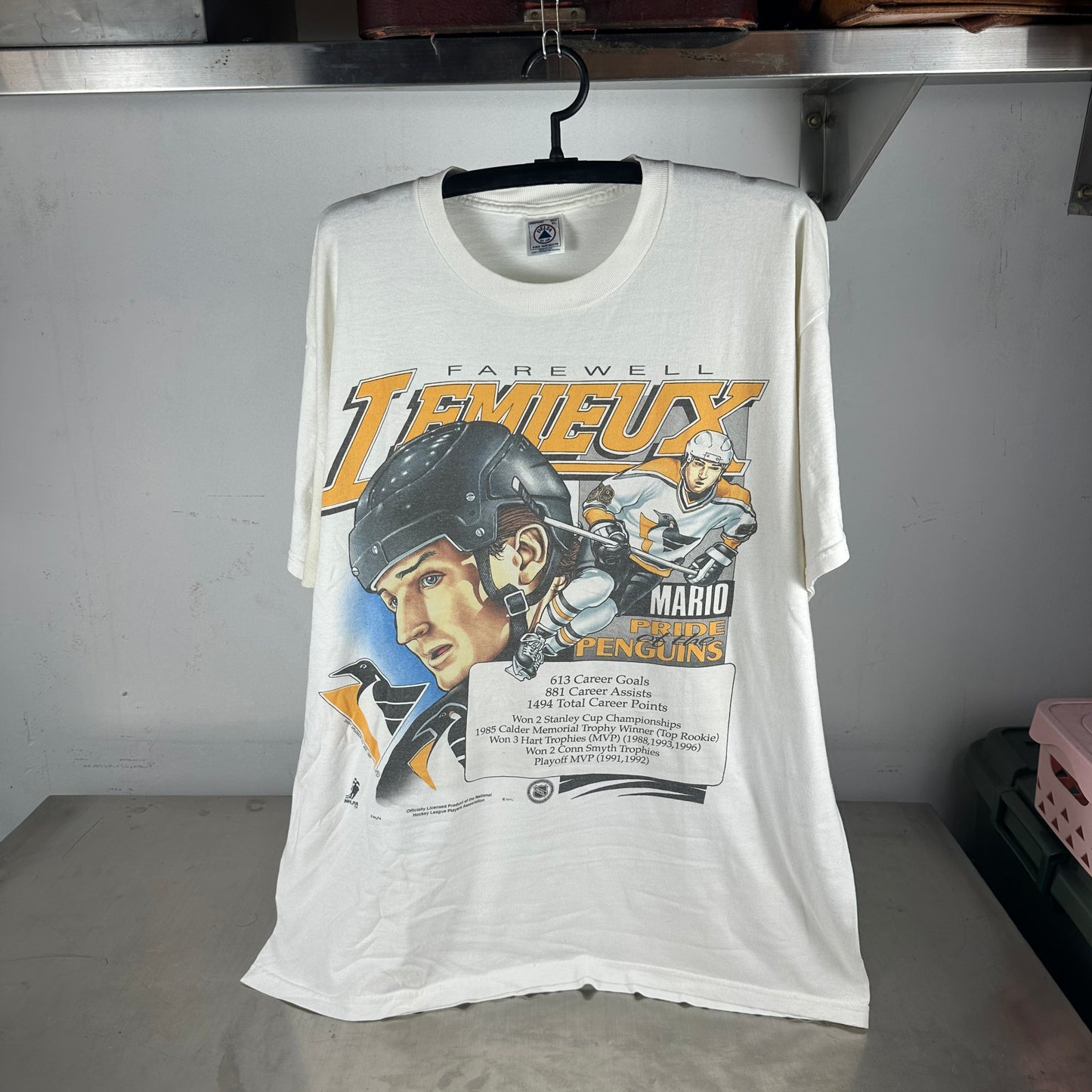 Vintage 1997 Farewell Mario Lemieux Pittsburgh Penguins NHL T-shirt