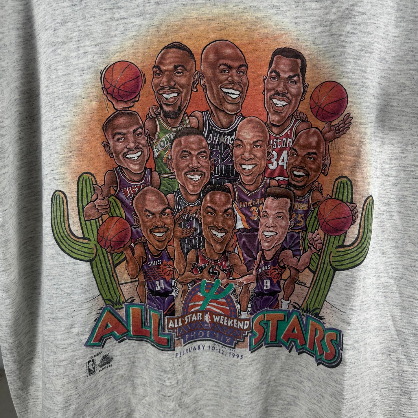 Vintage 1995 NBA All-star Weekend Caricature Salem Sportswear T-shirt