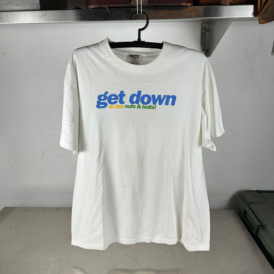 Vintage 90s Microsoft Computer Get Down to the Nuts &amp; Bolts! Single Stitch T-Shirt