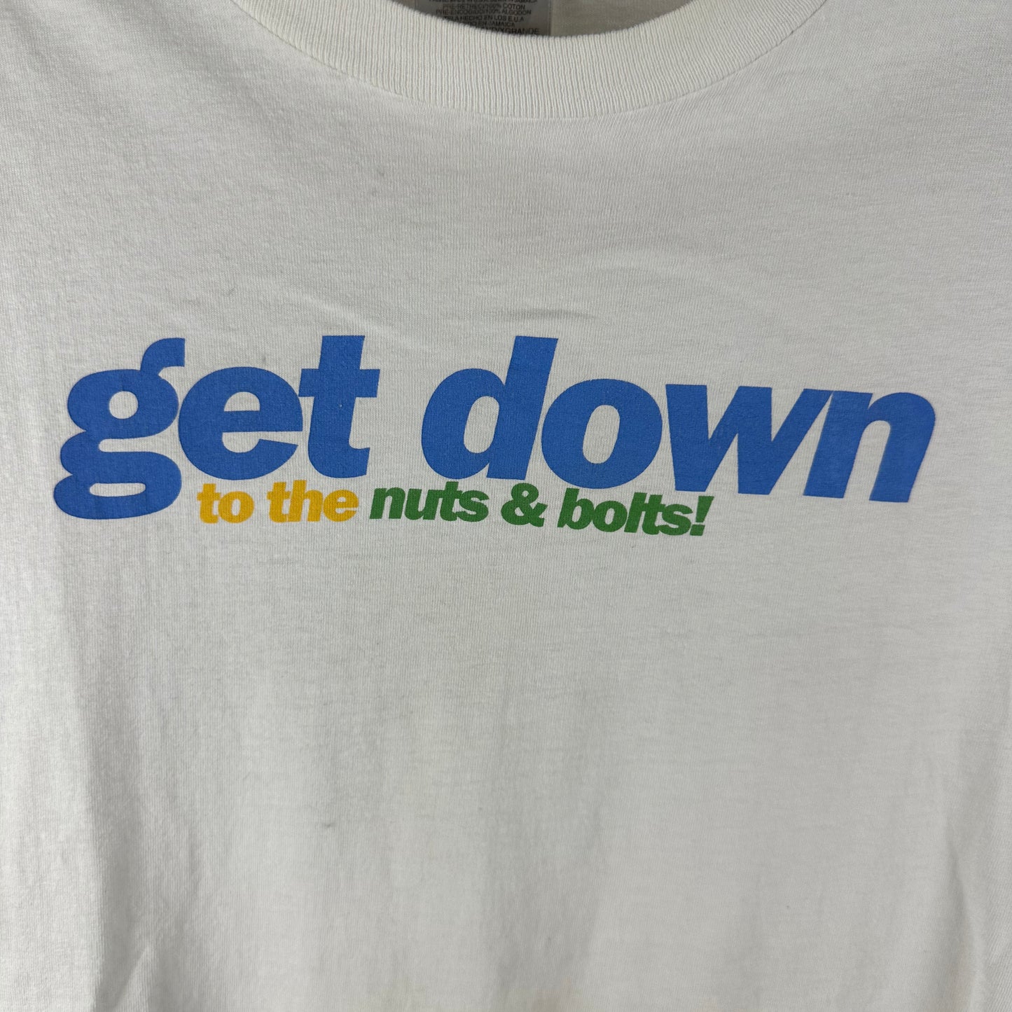 Vintage 90s Microsoft Computer Get Down to the Nuts &amp; Bolts! Single Stitch T-Shirt
