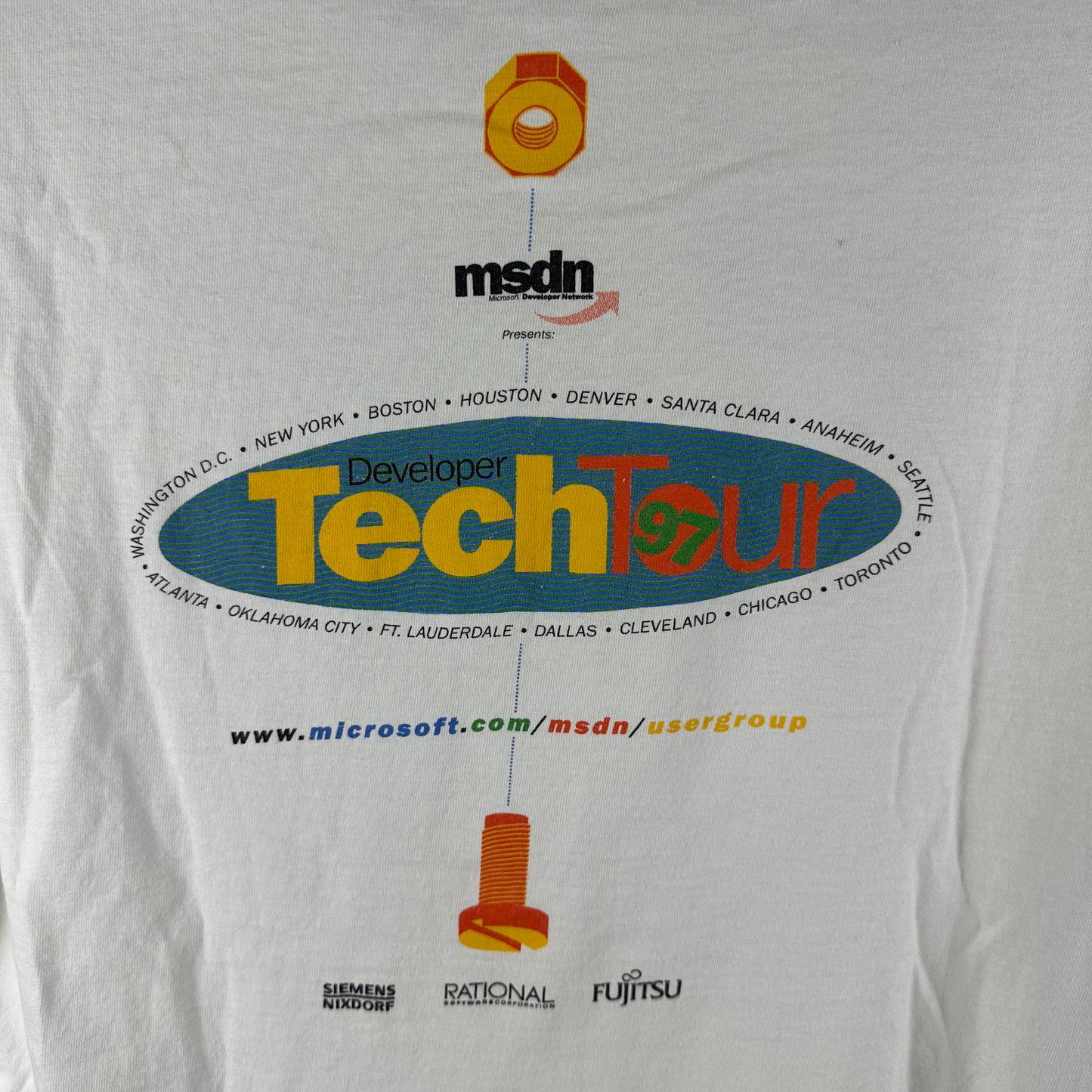 Vintage 90s Microsoft Computer Get Down to the Nuts &amp; Bolts! Single Stitch T-Shirt