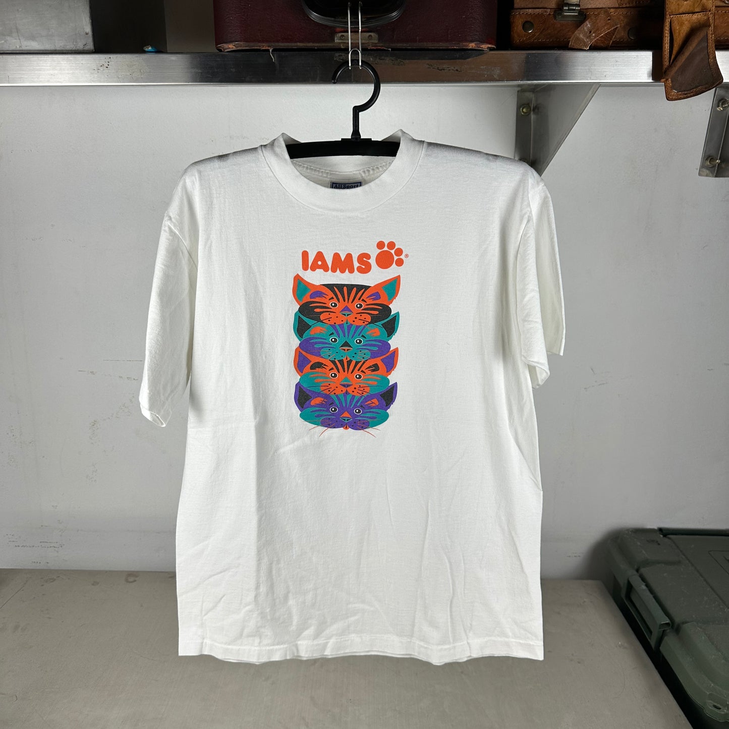 Vintage 90s Iams Cat Food Artwork Promo Single Stitch T-Shirt
