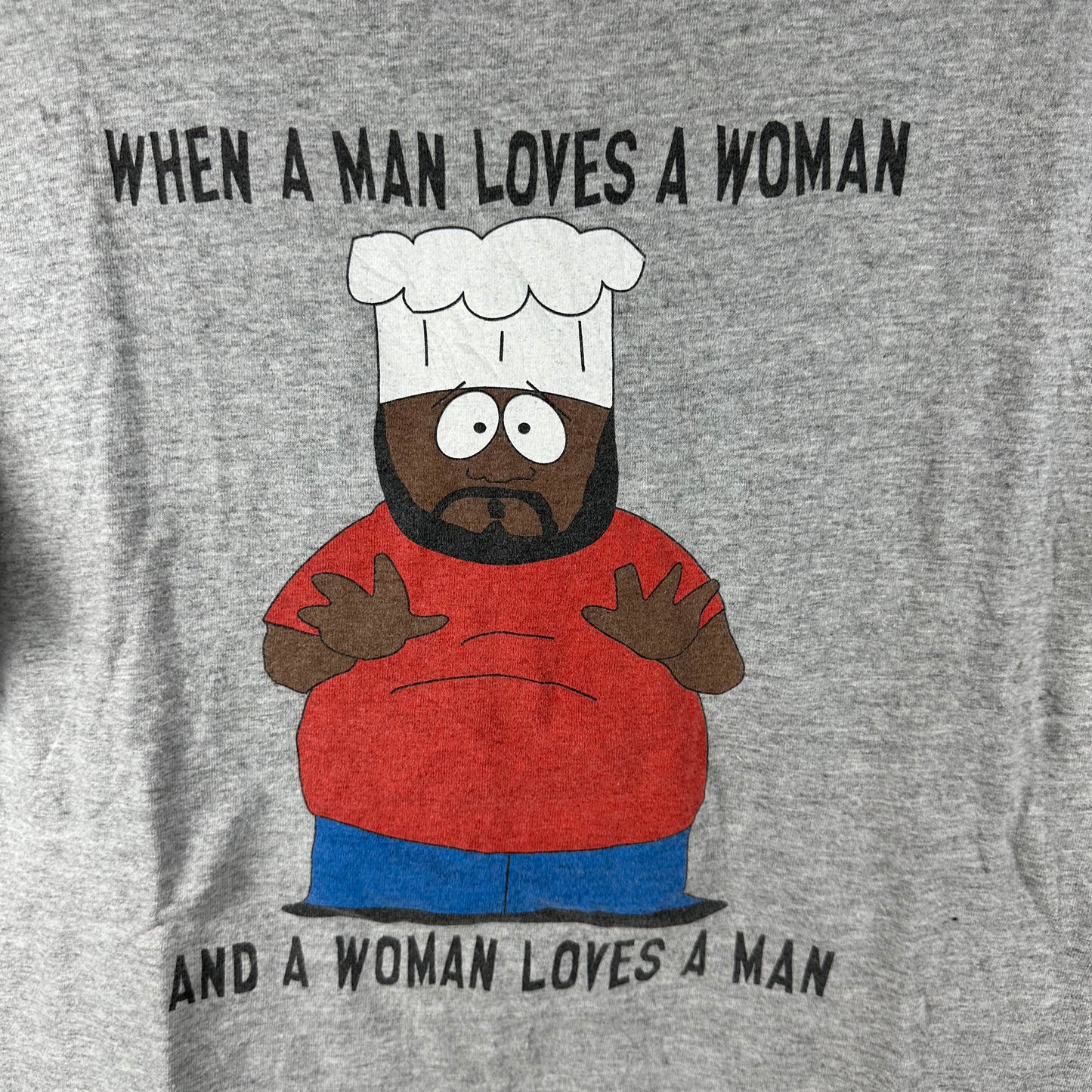 Vintage 1998 South Park Chef When a Man Loves a Woman Promo T-Shirt