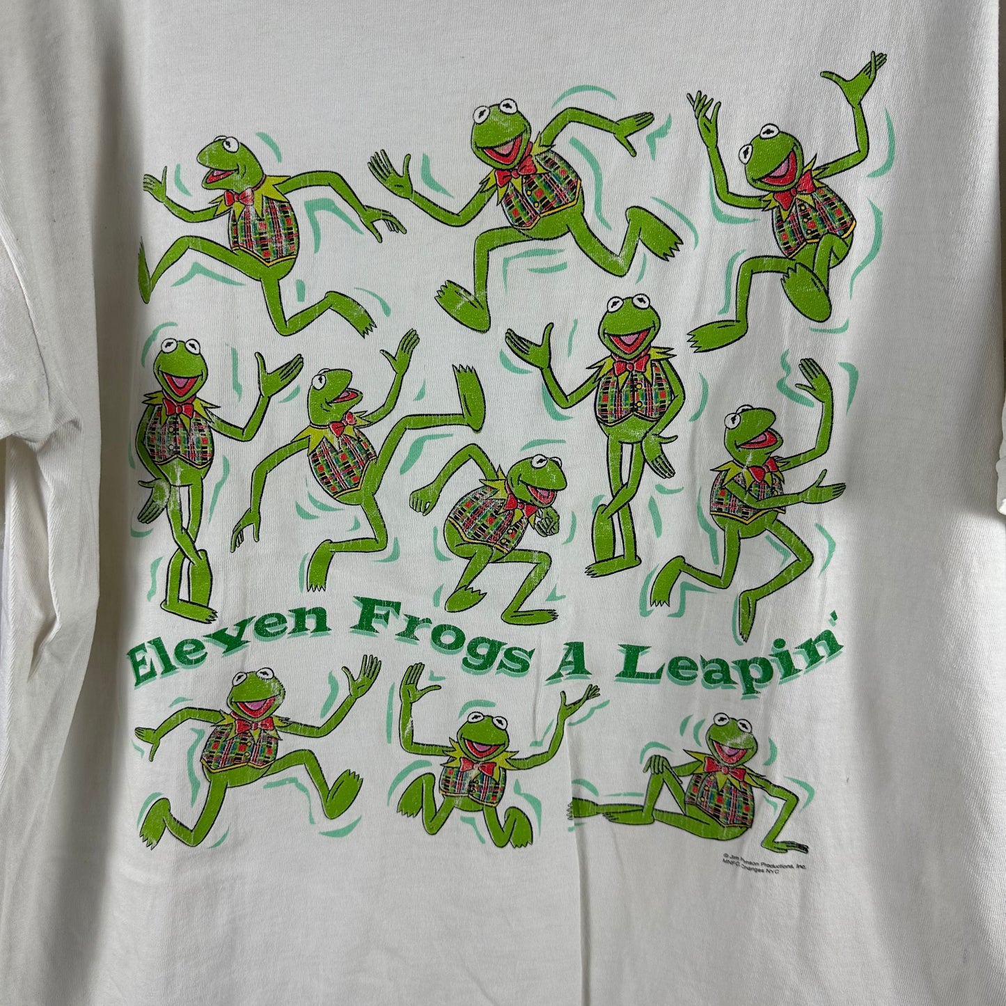 Vintage 90s Kermit the Frog Jim Henson Eleven Frogs a Leapin Graphic T-shirt