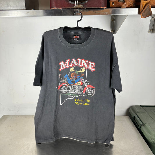 Vintage 90s Harley Davidson Motorcycles Life in the Slow Lane Single Stitch T-Shirt
