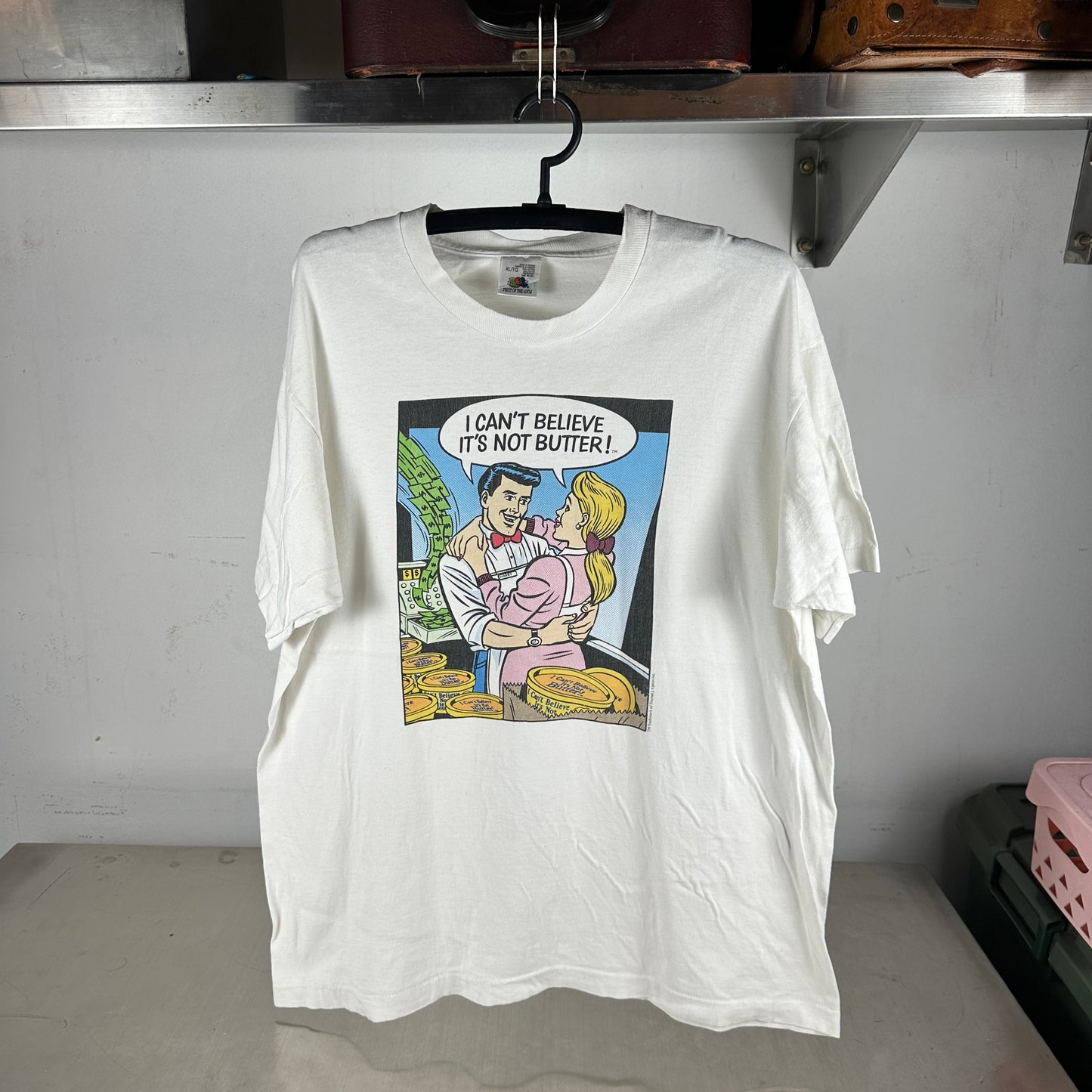 Vintage 90s I Can't Believe It's Not Butter! Comic Strip Single Stitch T-shirt