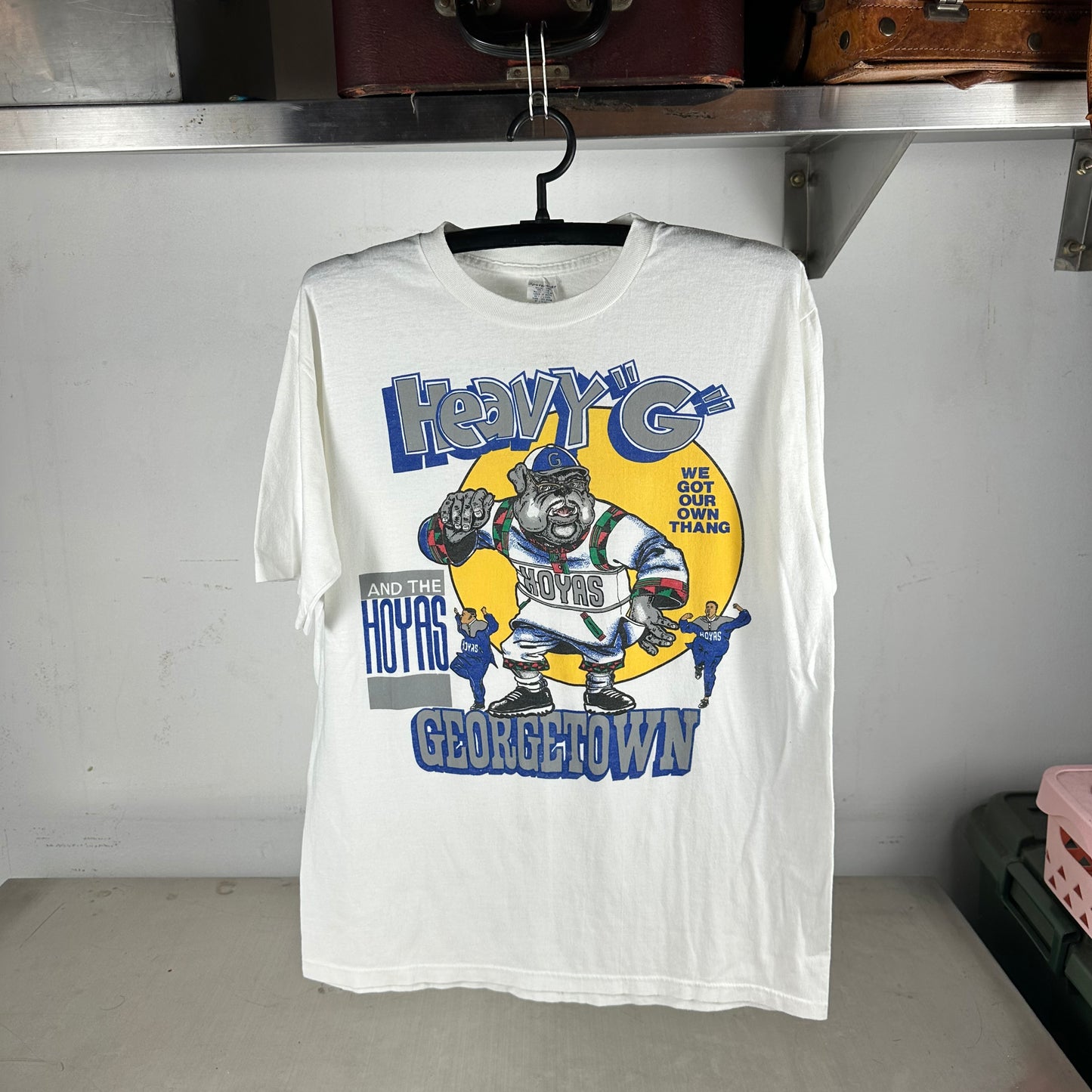 Vintage 80s Georgetown Hoyas NCAA Heavy G Mascot Graphic T-shirt