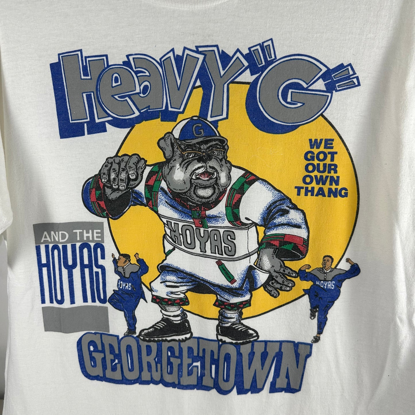 Vintage 80s Georgetown Hoyas NCAA Heavy G Mascot Graphic T-shirt