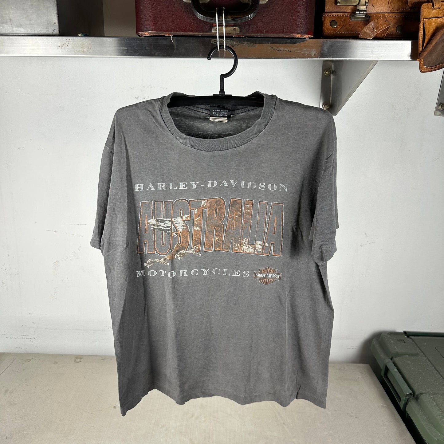 Vintage 90s Harley Davidson Motorcycles Eagle Australia Single Stitch T-Shirt