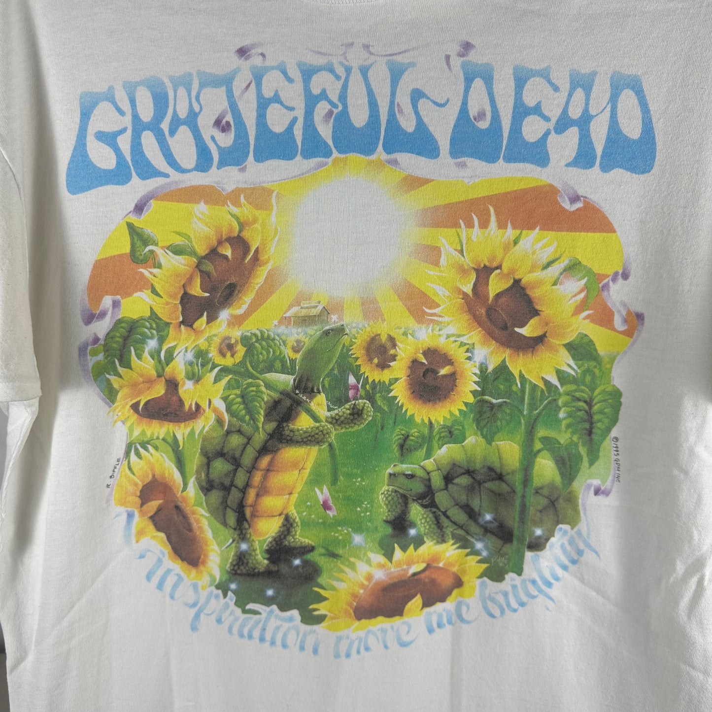 Vintage 1995 Grateful Dead Summer Tour Band Artwork Single Stitch T-shirt