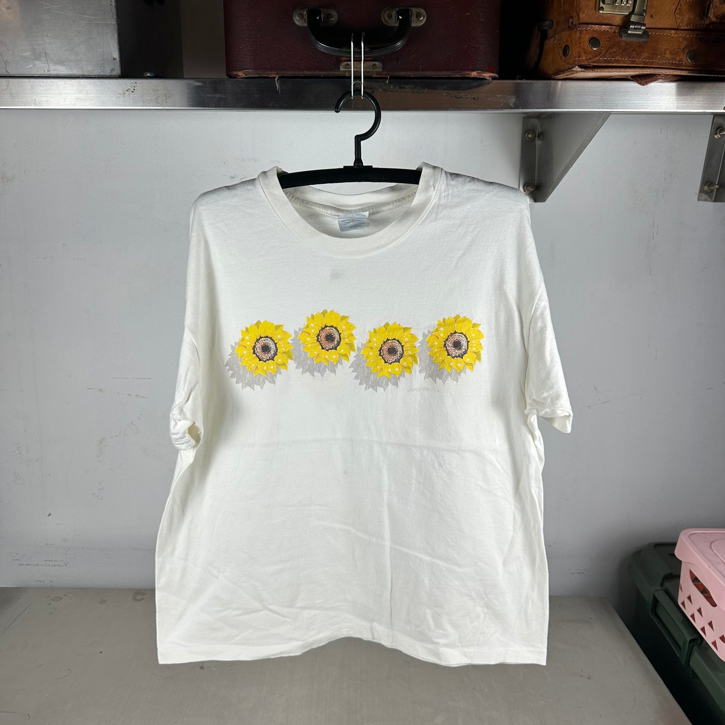 Vintage 90s Sunflowers Floral Nature Graphic Single Stitch T-shirt