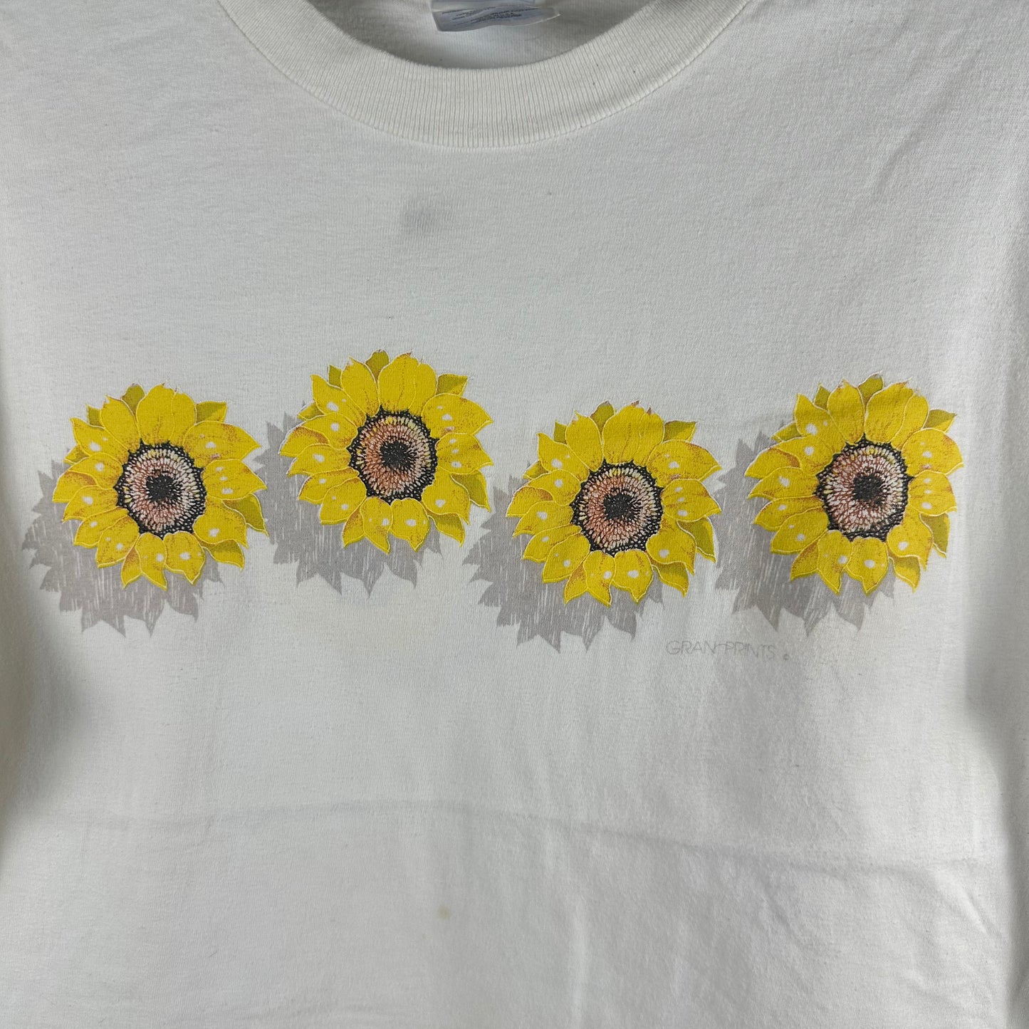 Vintage 90s Sunflowers Floral Nature Graphic Single Stitch T-shirt