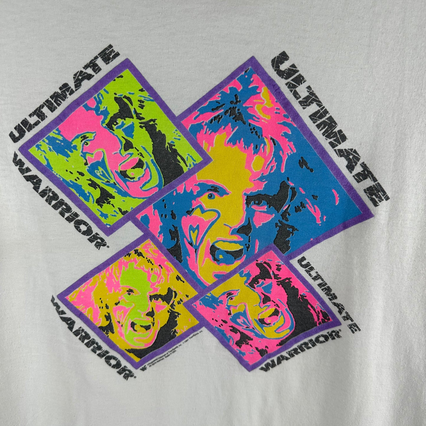 Vintage 1991 Ultimate Warrior WWF WWE Wrestling Single Stitch T-shirt