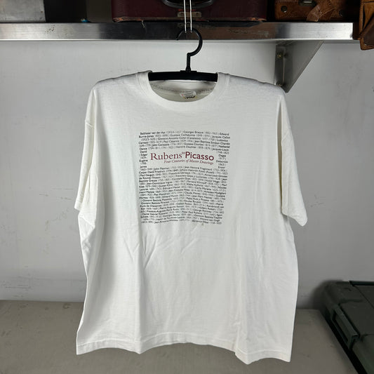Vintage 90s Rubens to Picasso Four Centuries of Master Drawings Art Single Stitch T-Shirt