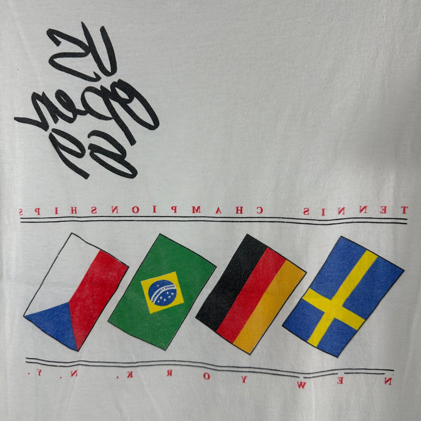 Vintage 1989 US Open Tennis Championships Graphic Single Stitch T-shirt