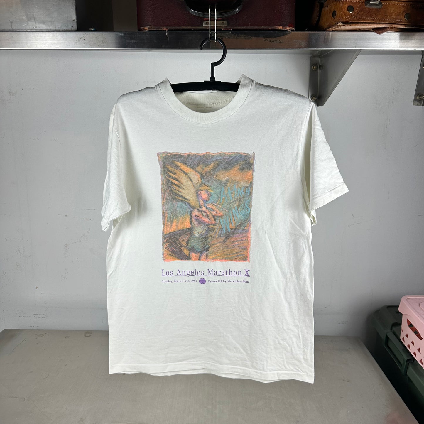 Vintage 1995 LA Marathon Mercedes Benz Running Single Stitch T-shirt