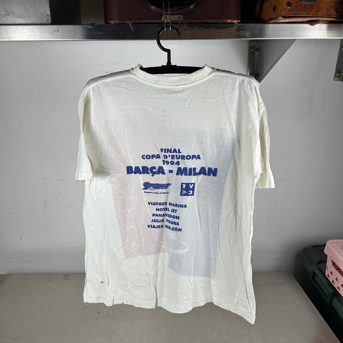 Vintage 1994 FC Barcelona UEFA Champions League Soccer Single Stitch T-shirt