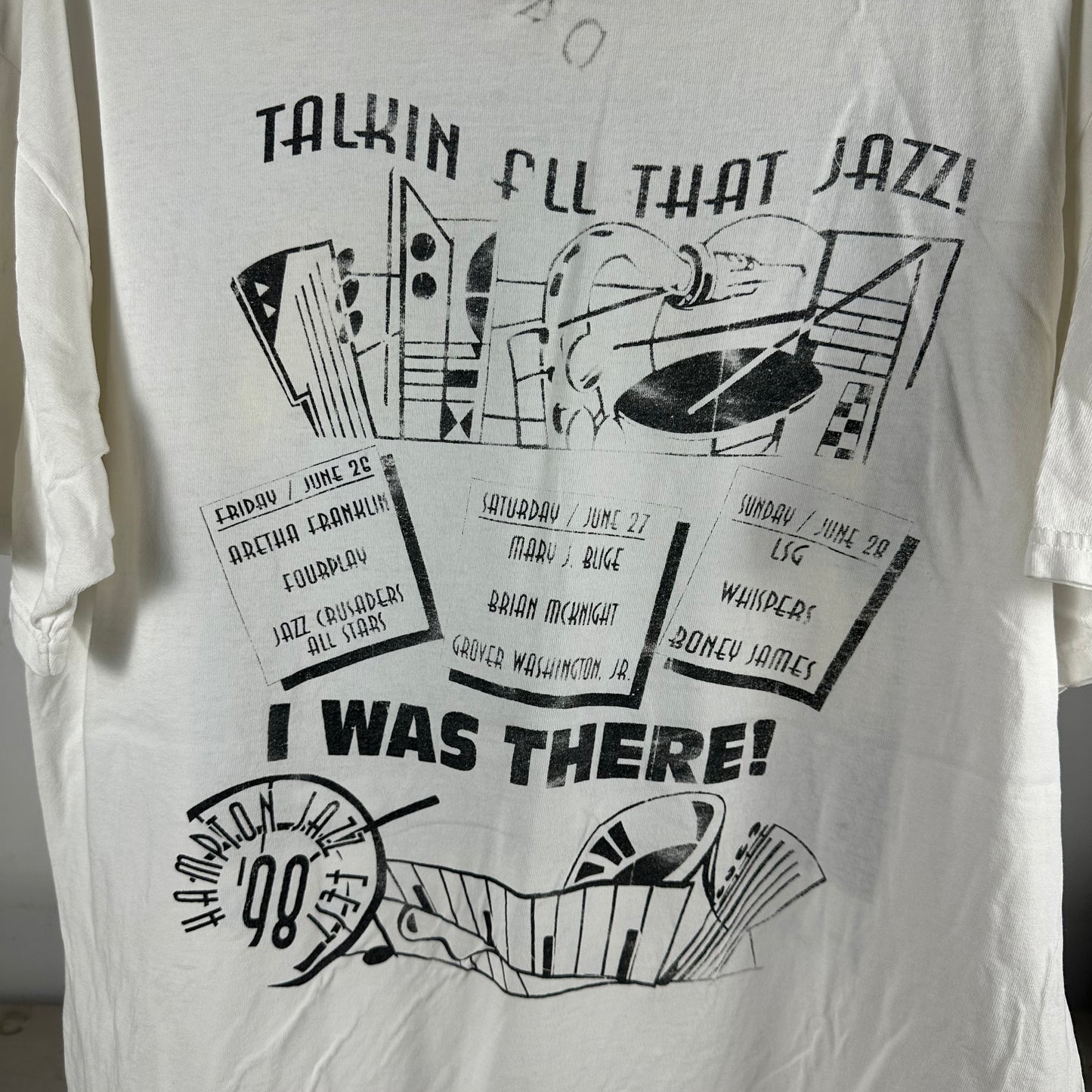 Vintage 1998 Hampton Jazz Music Festival Mary J Blige Aretha Franklin T-shirt