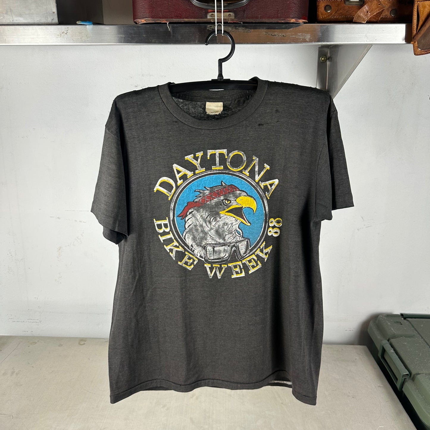 Vintage 1988 Daytona Bike Week Eagle Motorcycles Single Stitch Faded T-Shirt