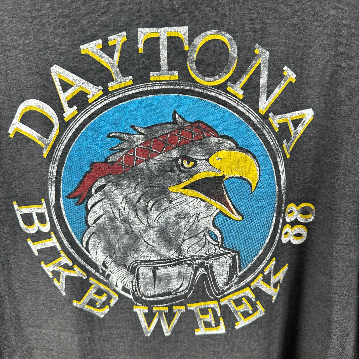 Vintage 1988 Daytona Bike Week Eagle Motorcycles Single Stitch Faded T-Shirt