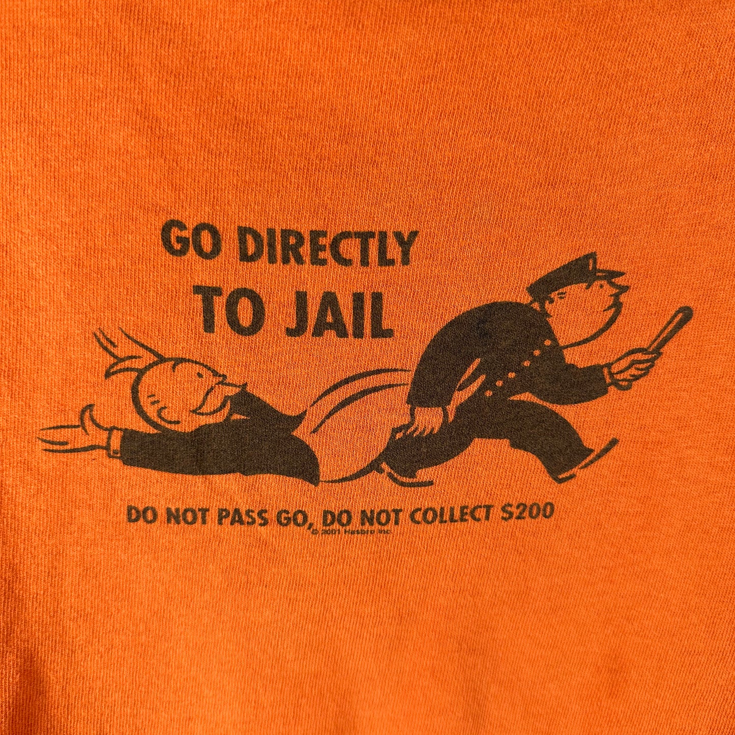 Vintage 2001 Monopoly Hasbro Go Directly to Jail Promo Single Stitch T-Shirt