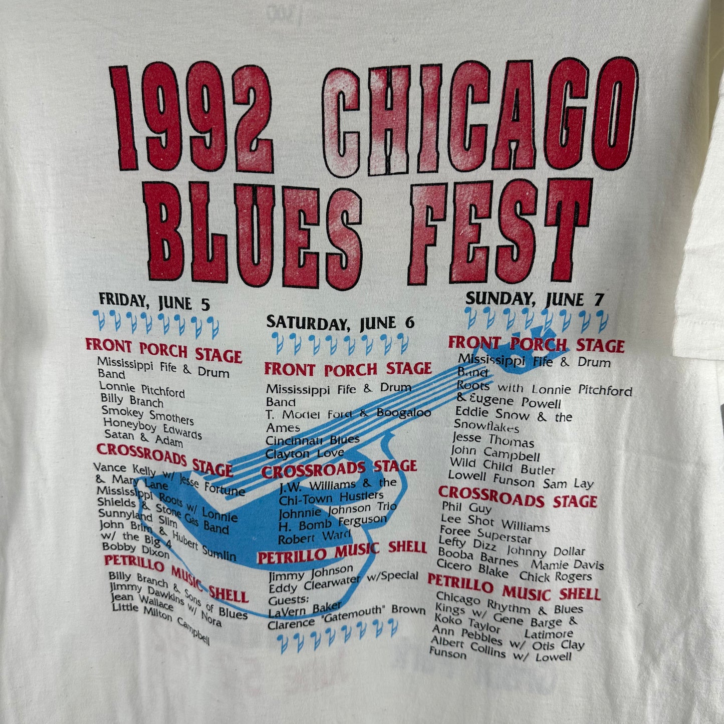Vintage 1992 Chicago Blues Festival Promo Single Stitch T-shirt
