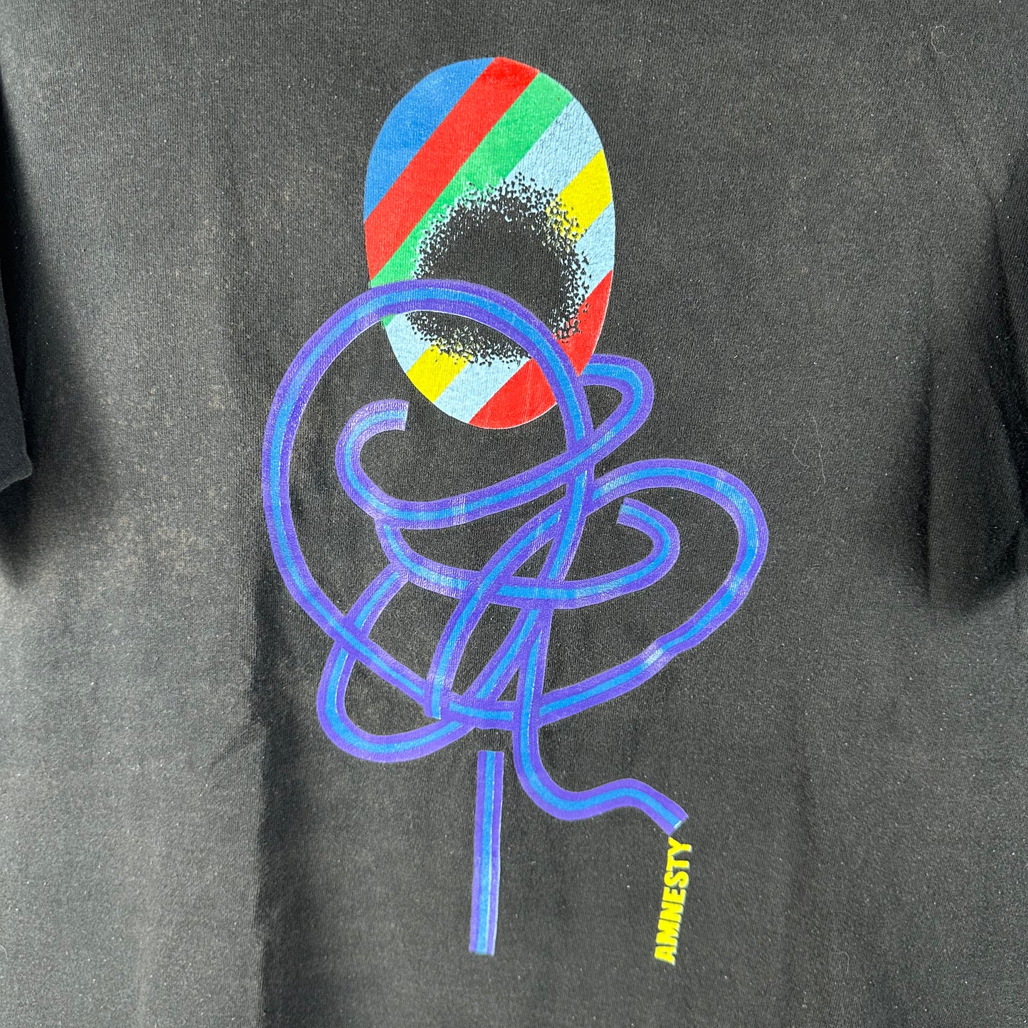 Vintage 90s Amnesty International Tanaka Ikko Artwork Single Stitch T-Shirt