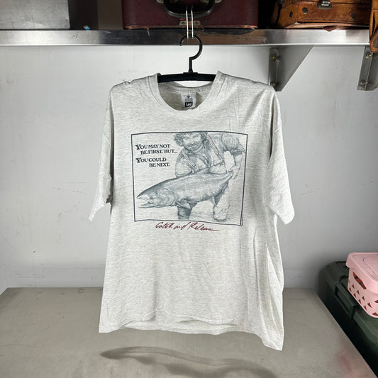 Vintage 1992 Peggy Murray Catch and Release Fishing Graphic Single Stitch T-shirt