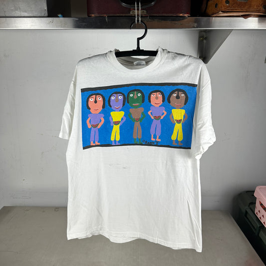 Vintage 90s Annie Tolliver Folk Art Painting Single Stitch T-shirt