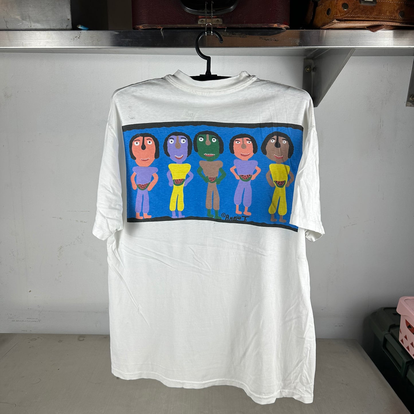 Vintage 90s Annie Tolliver Folk Art Painting Single Stitch T-shirt