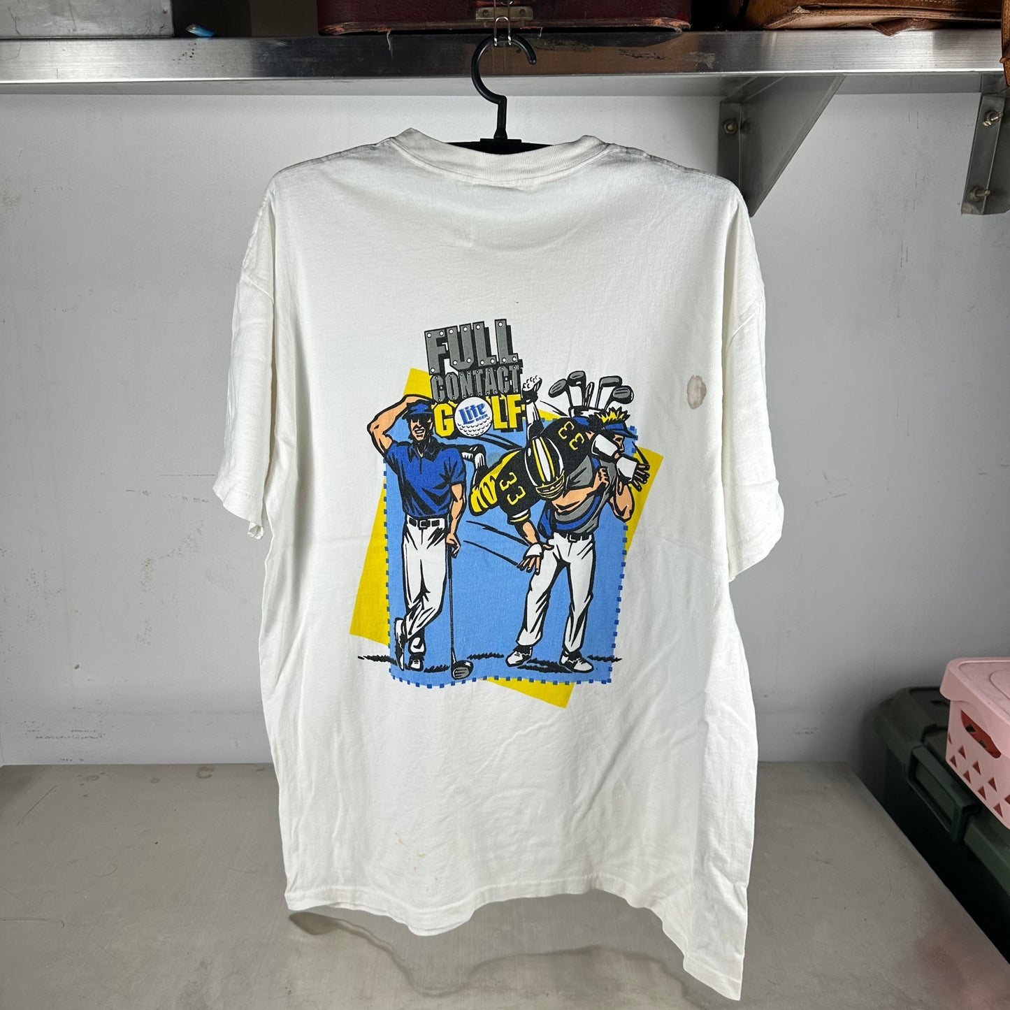 Vintage 90s Lite Beer Full Contact Golf Graphic Promo Single Stitch T-shirt