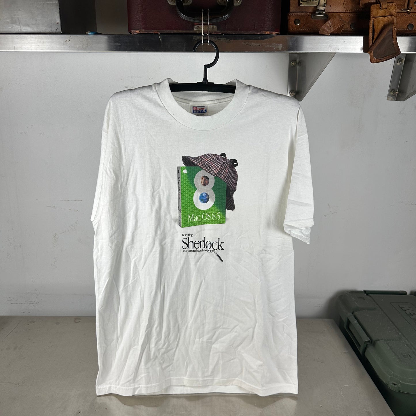Vintage 90s Apple Mac OS 8.5 Sherlock Computer Promo T-Shirt