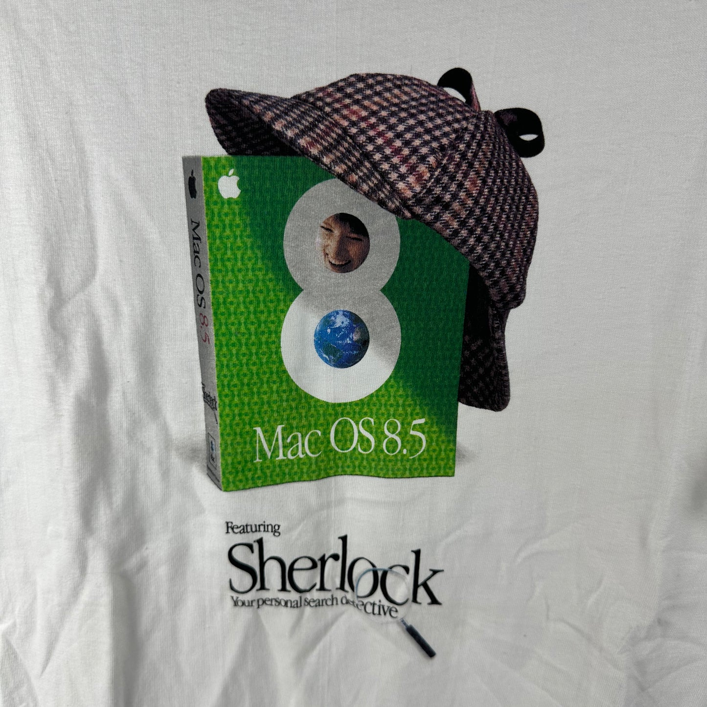 Vintage 90s Apple Mac OS 8.5 Sherlock Computer Promo T-Shirt