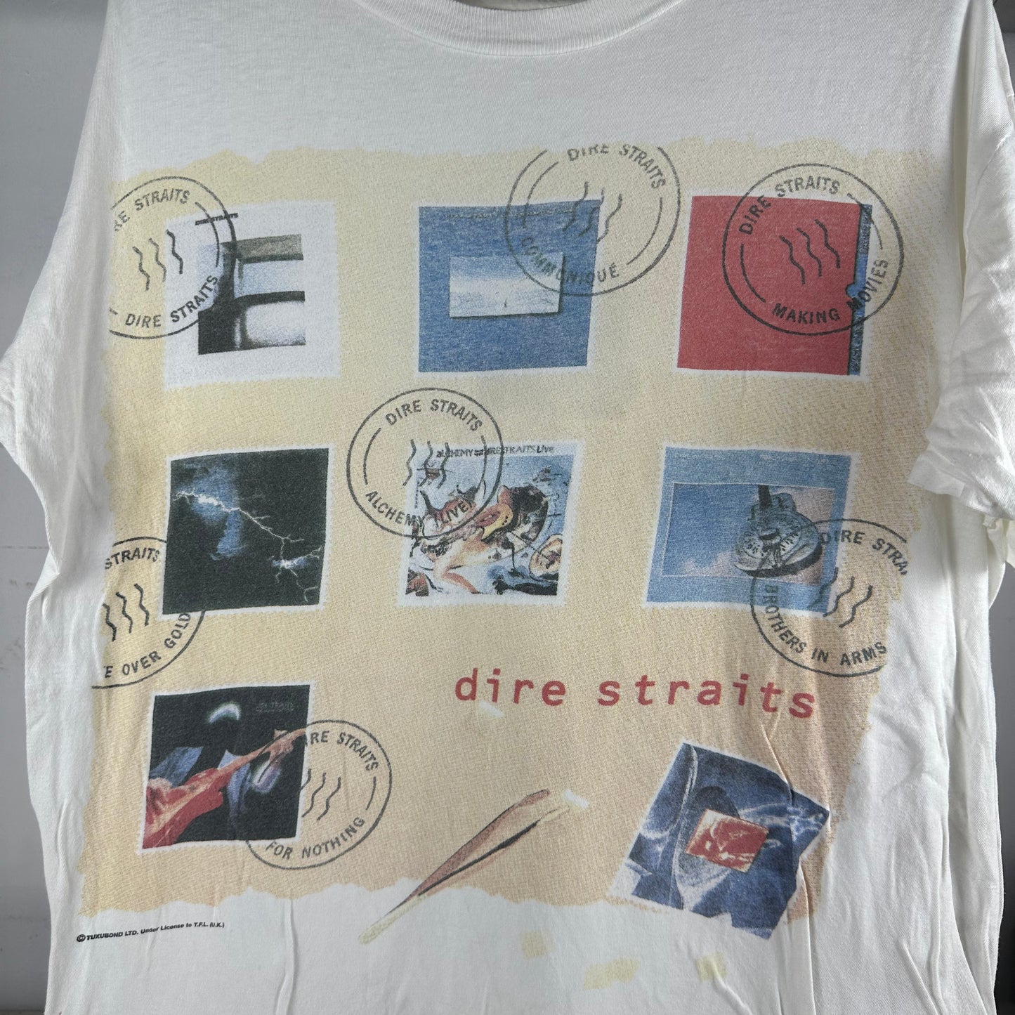 Vintage 1992 Dire Straits On Every Street European Tour Band Single Stitch T-shirt