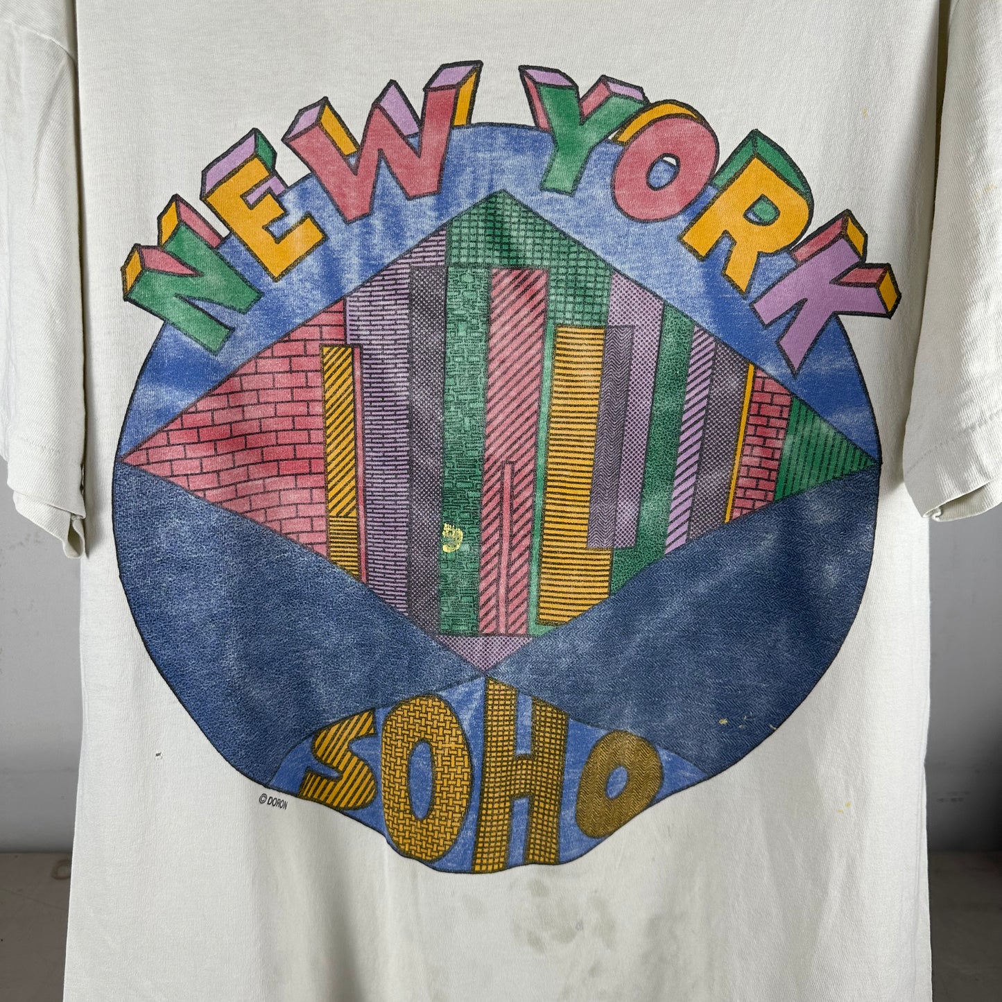 Vintage 90s New York SoHo Artwork Graphic Single Stitch T-shirt