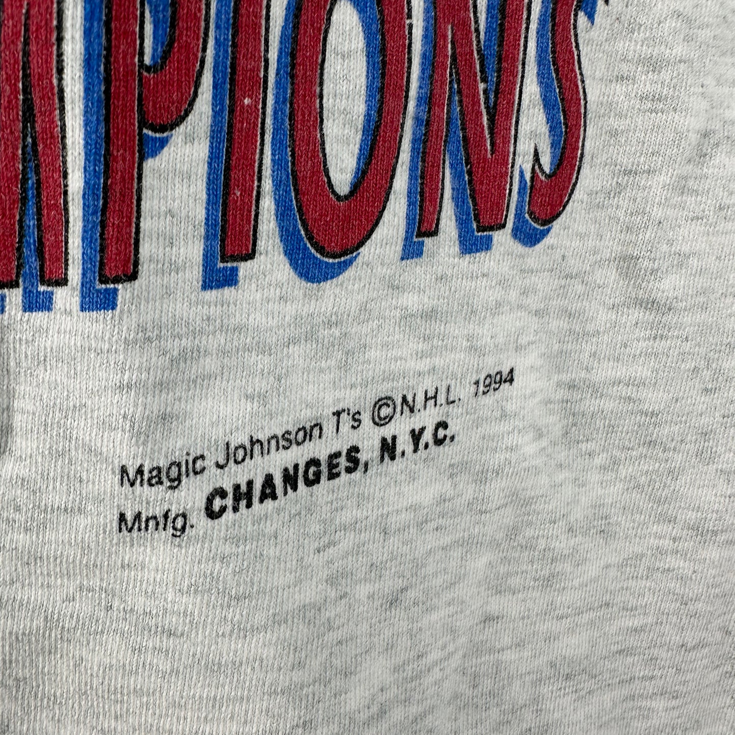 Vintage 1994 New York Rangers NHL Stanley Cup Champions Kiss the Cup T-Shirt