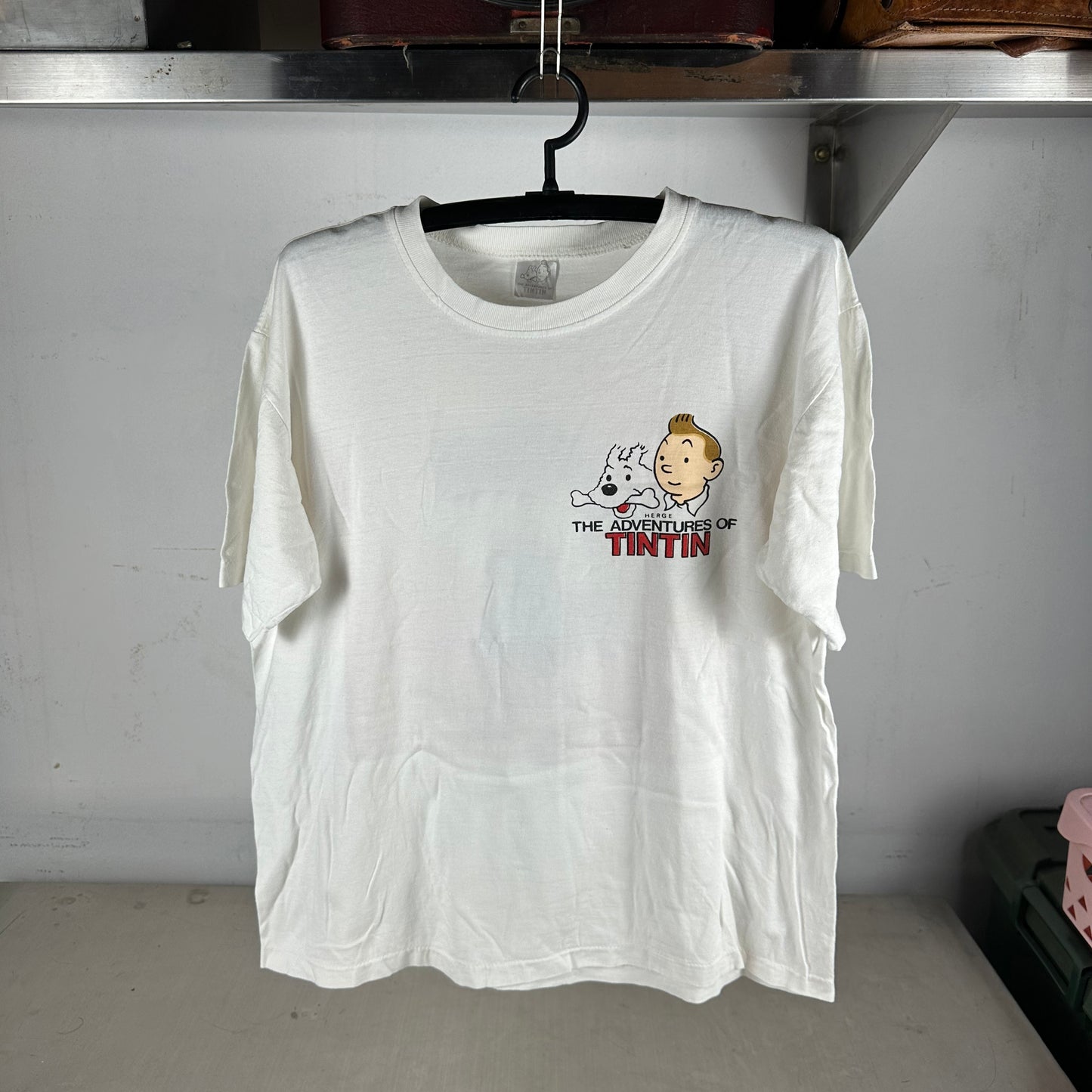 Vintage 90s The Adventures of Tintin Cartoon Graphic Single Stitch T-shirt
