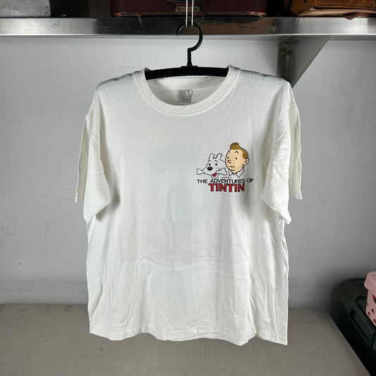 Vintage 90s The Adventures of Tintin Cartoon Graphic Single Stitch T-shirt