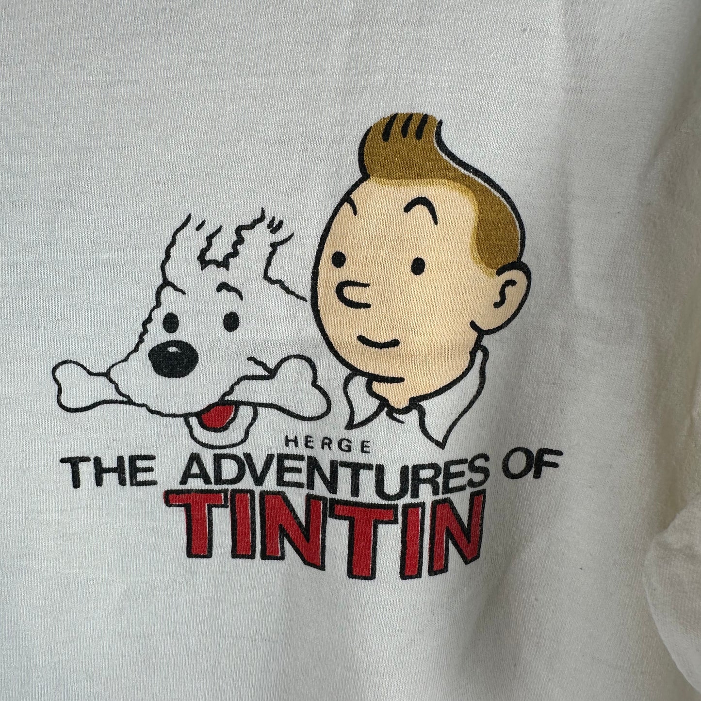 Vintage 90s The Adventures of Tintin Cartoon Graphic Single Stitch T-shirt