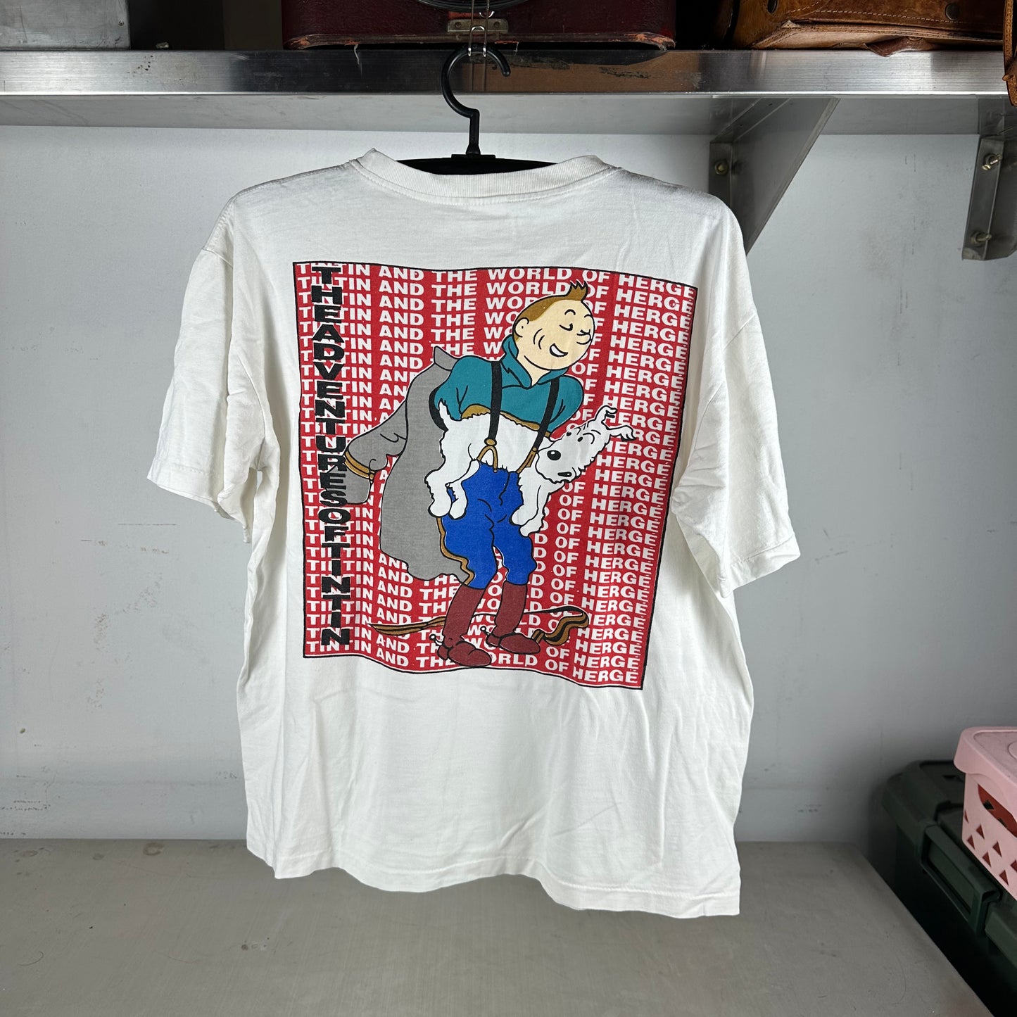Vintage 90s The Adventures of Tintin Cartoon Graphic Single Stitch T-shirt