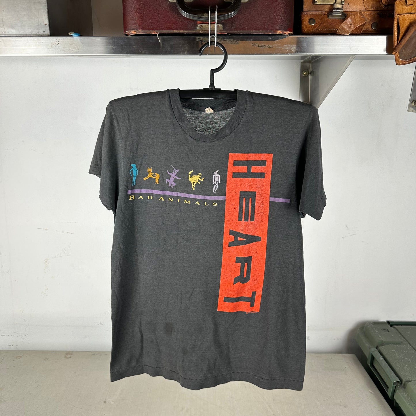 Vintage 1987 Heart Bad Animals Rock Band Tour Concert Single Stitch T-Shirt