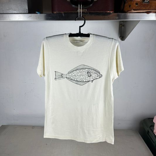 Vintage 1987 Halibut Catherine Monroe Fish Graphic Single Stitch T-shirt