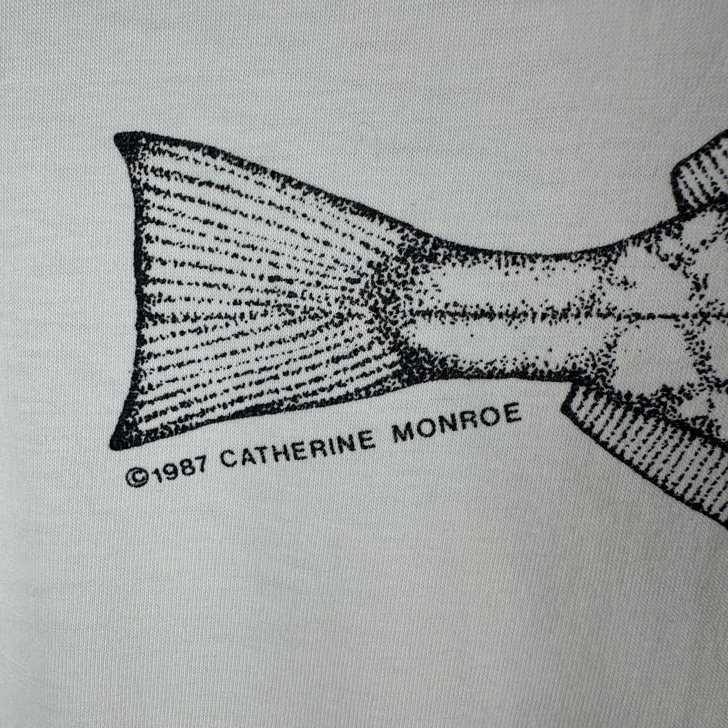 Vintage 1987 Halibut Catherine Monroe Fish Graphic Single Stitch T-shirt