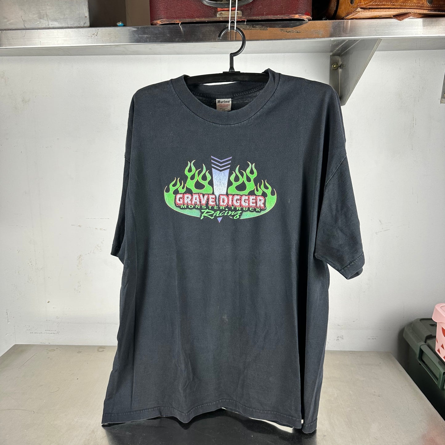 Vintage 2000 Dennis Anderson Grave Digger Monster Truck Racing Graphic T-shirt