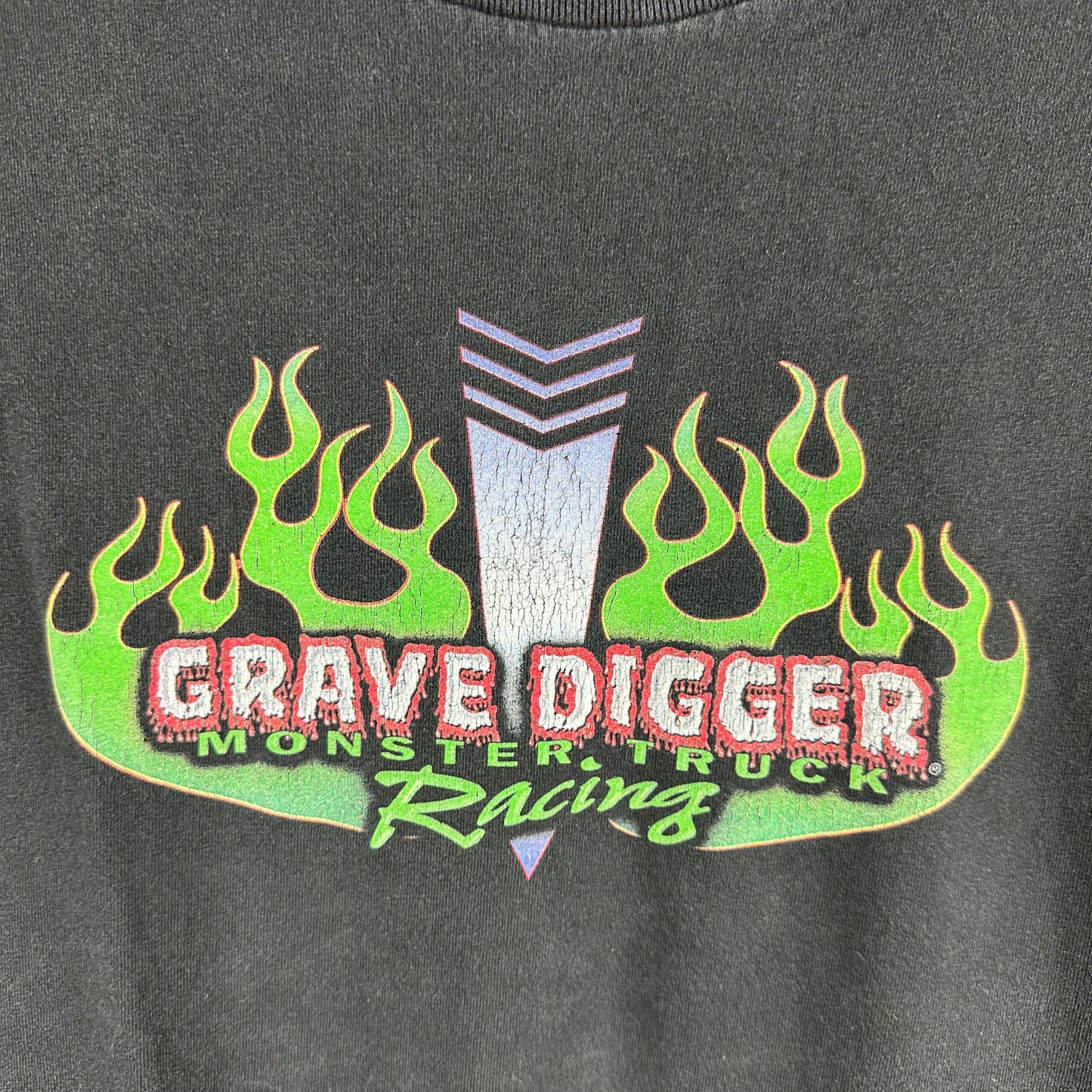 Vintage 2000 Dennis Anderson Grave Digger Monster Truck Racing Graphic T-shirt