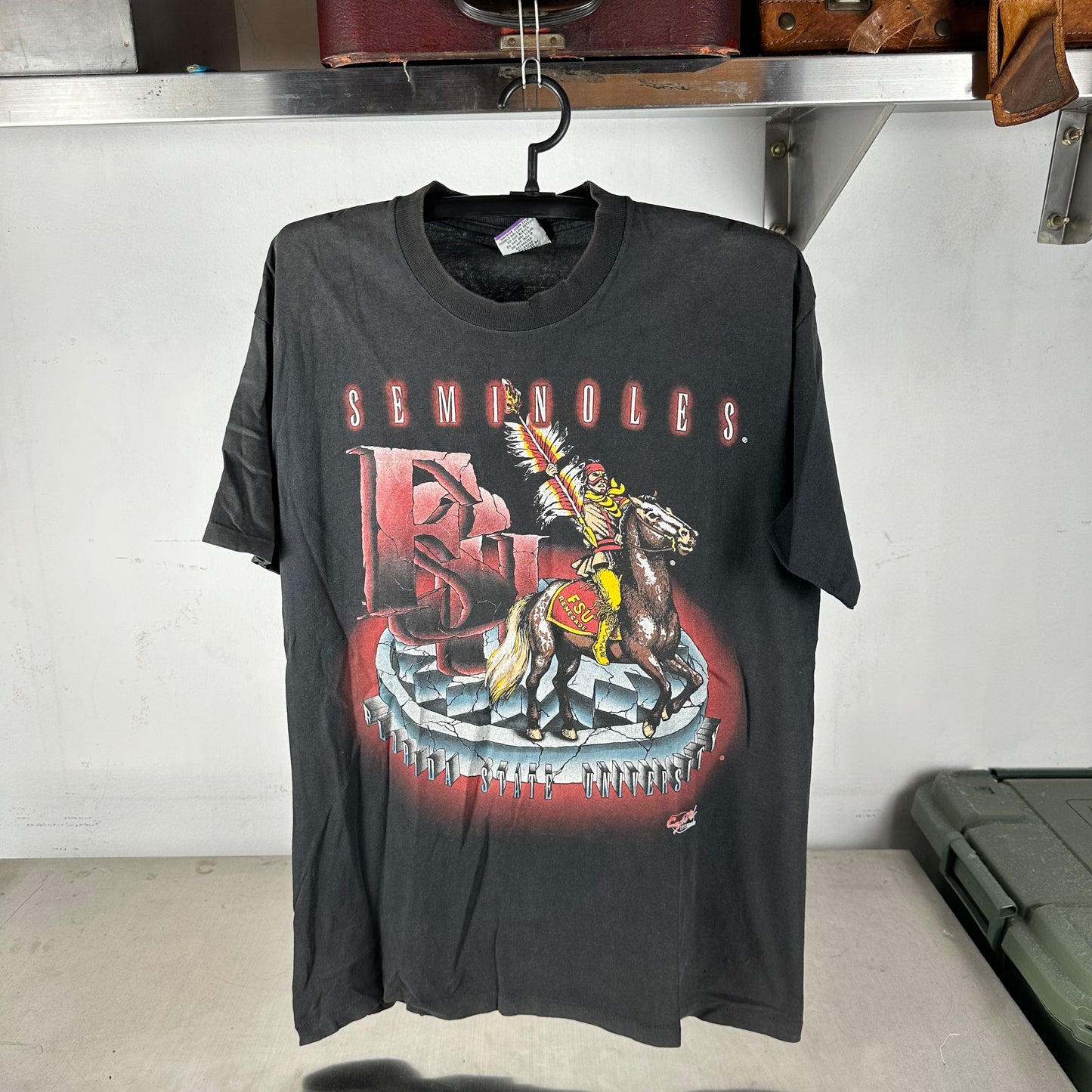 Vintage 90s FSU Seminoles NCAA Mascot Graphic Single Stitch T-Shirt